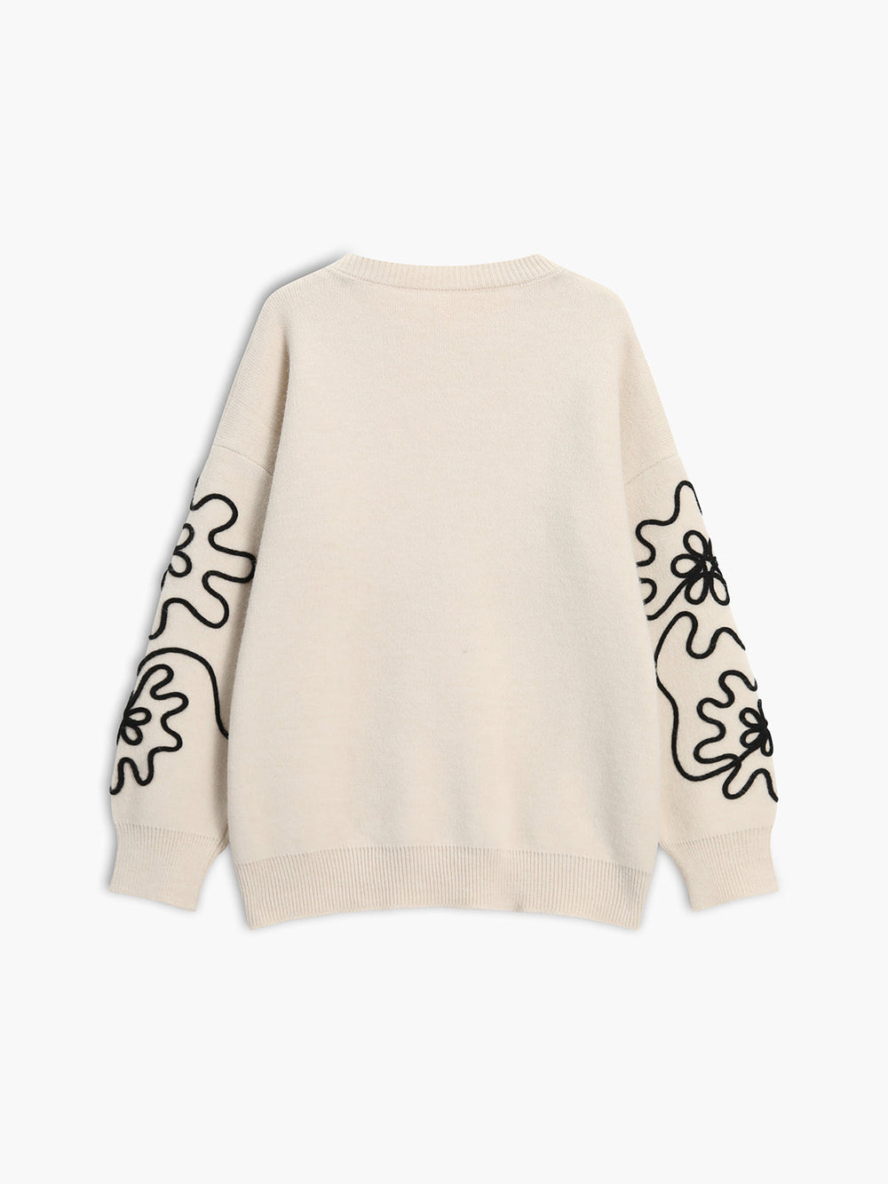 Pull Tricot Fleuri Oversize