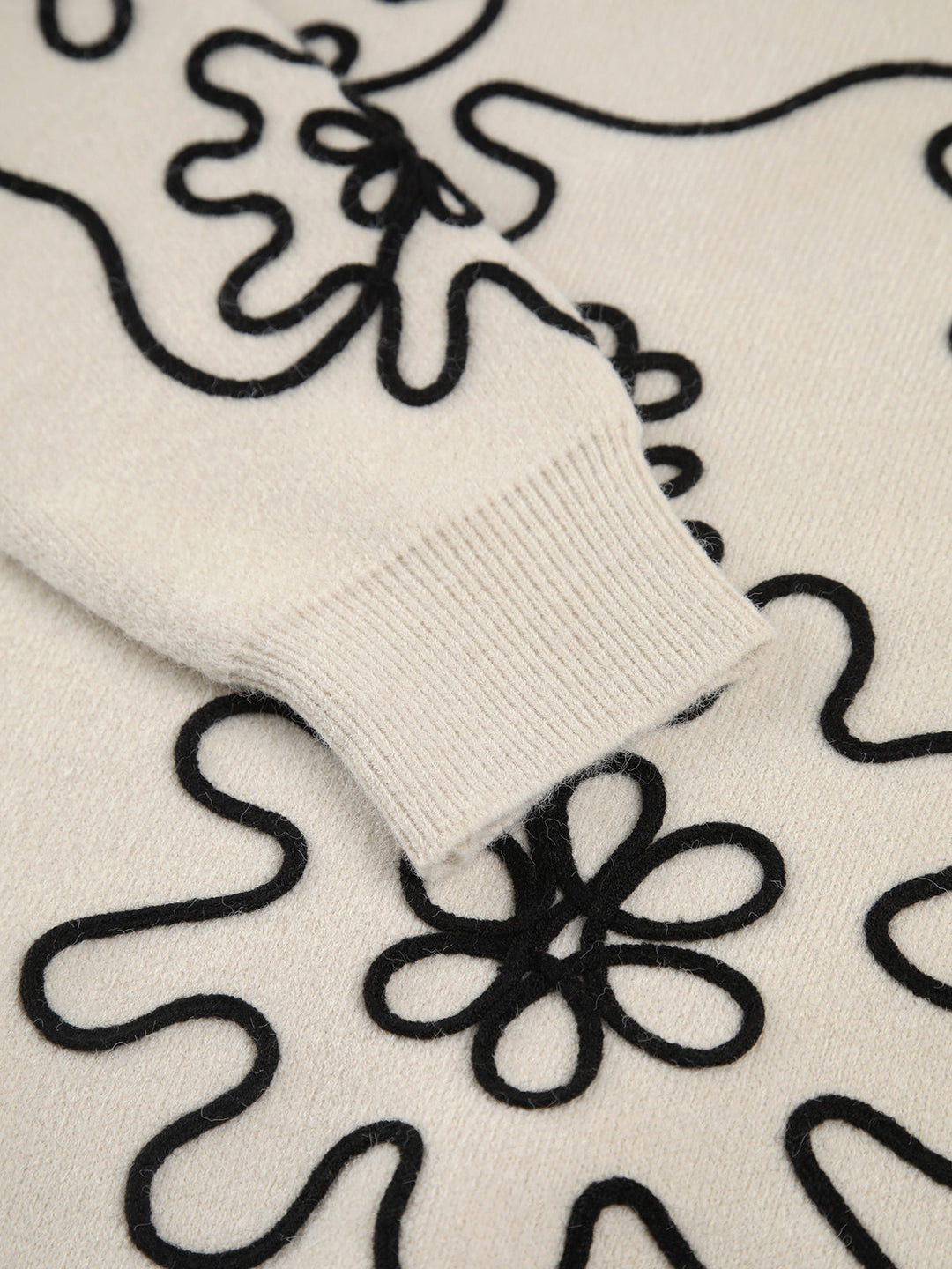 Pull Tricot Fleuri Oversize