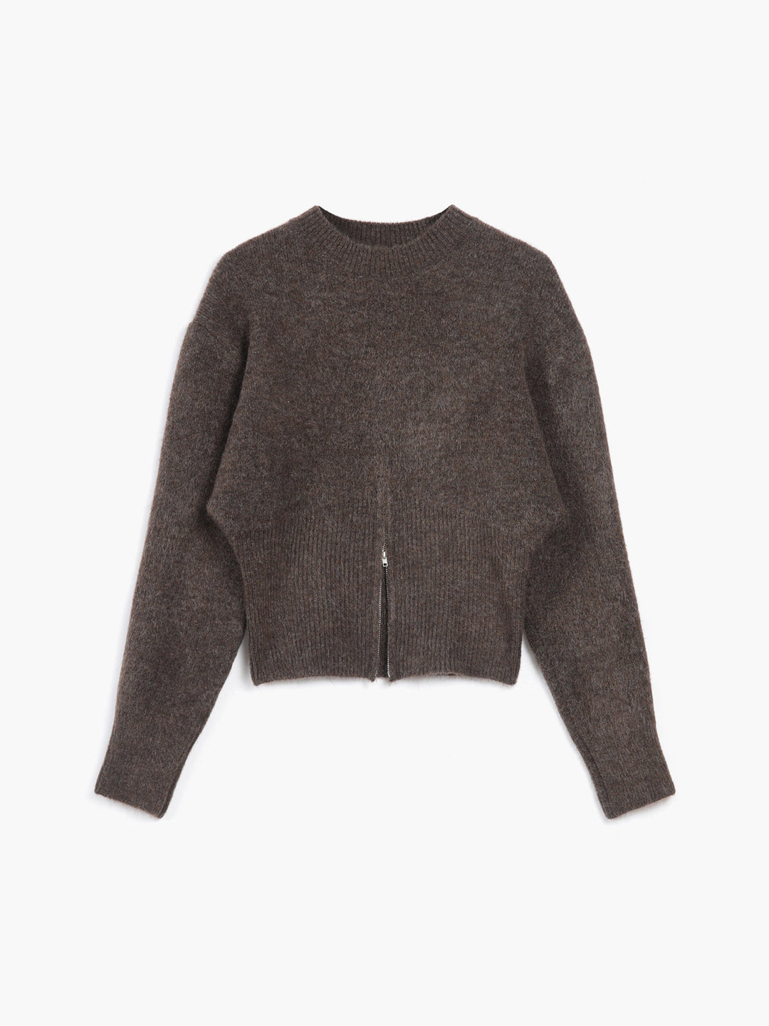 Pull col zippé flou