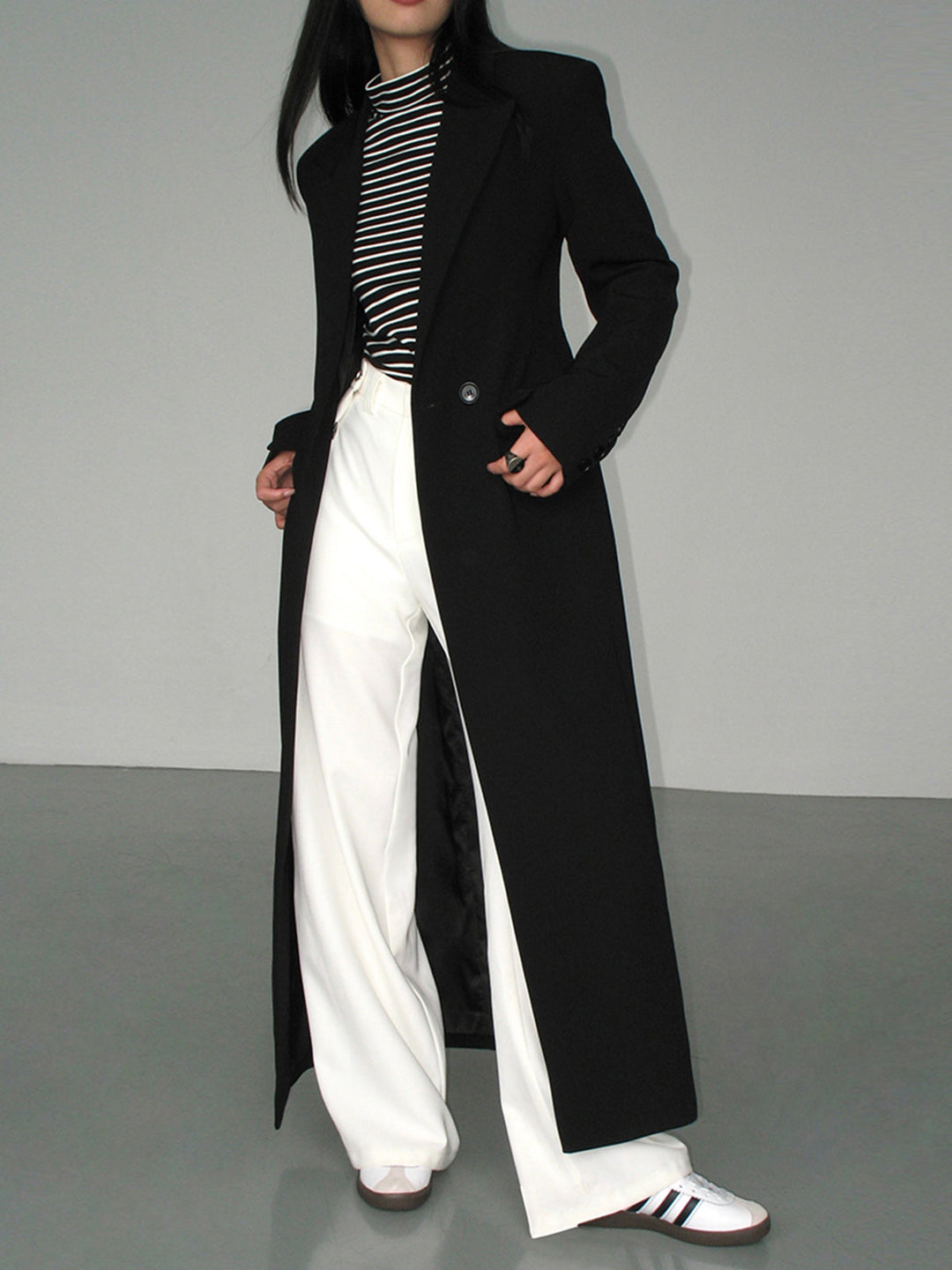 Manteau Blazer à Col Poche
