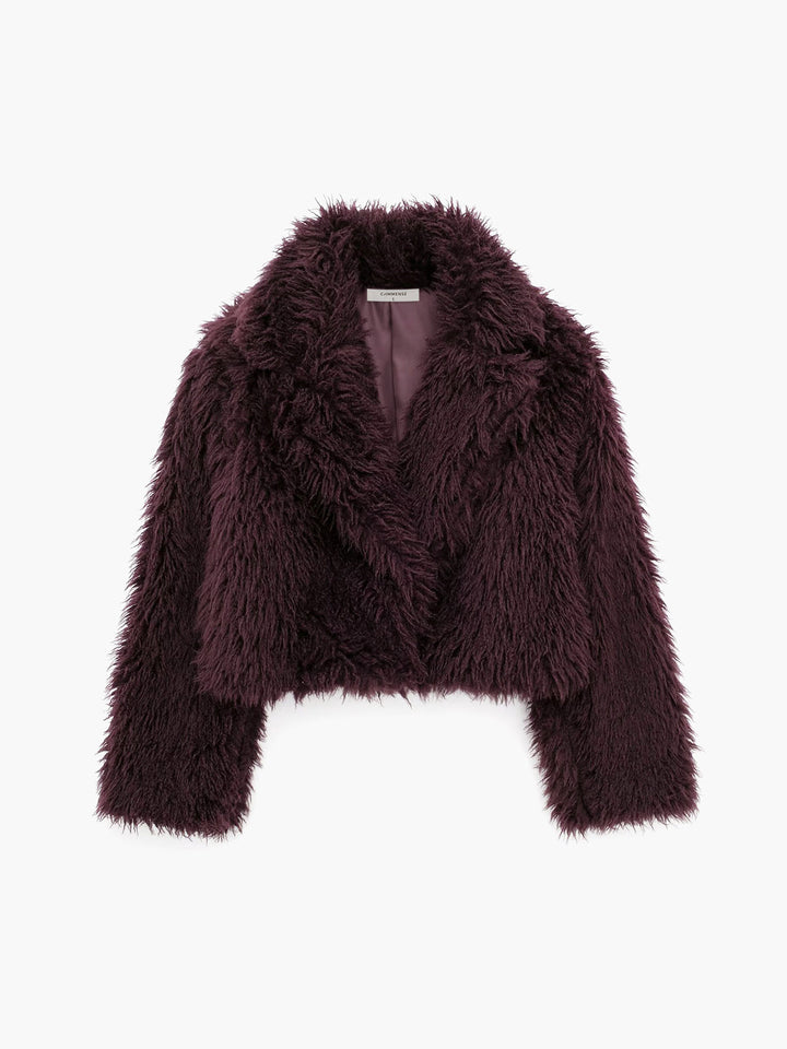 Manteau Court en Fausse Fourrure Douce
