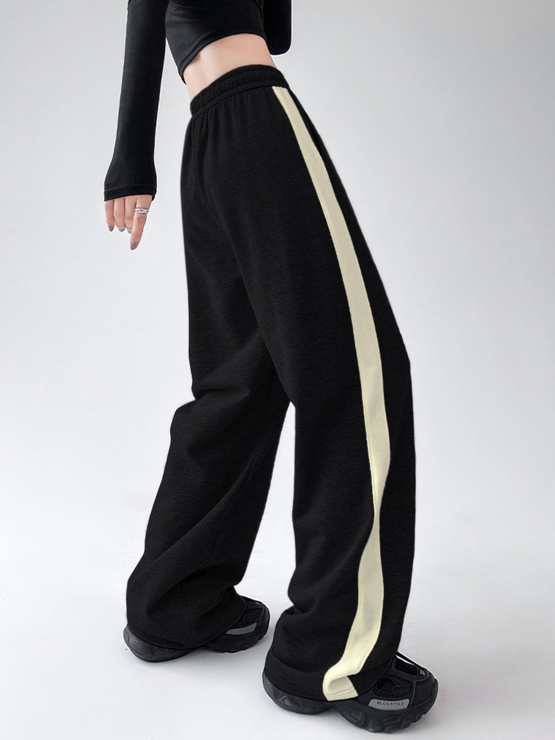 Pantalon de survêtement à cordon de serrage contrasté