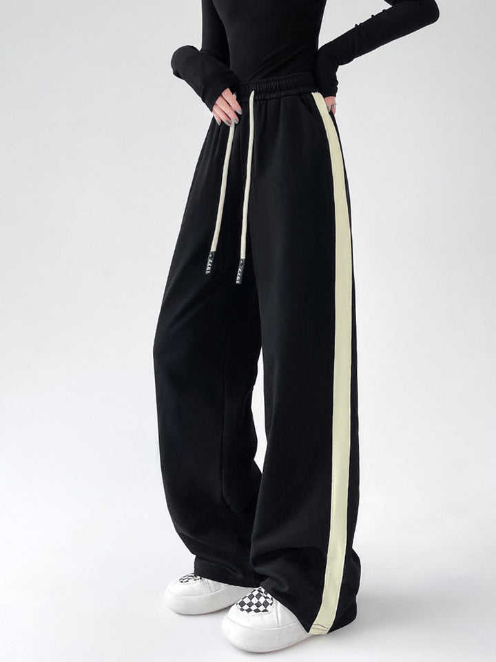 Pantalon de survêtement à cordon de serrage contrasté