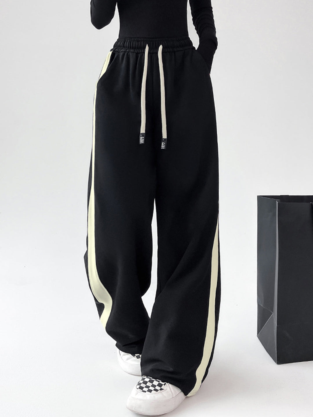 Pantalon de survêtement à cordon de serrage contrasté