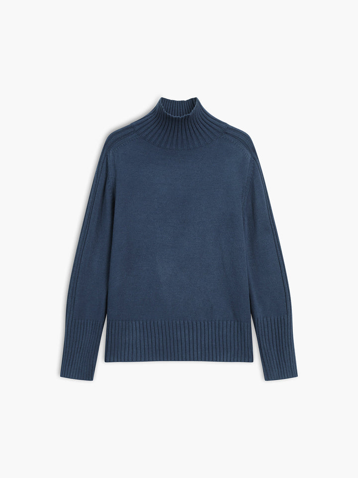Pull en maille à col haut