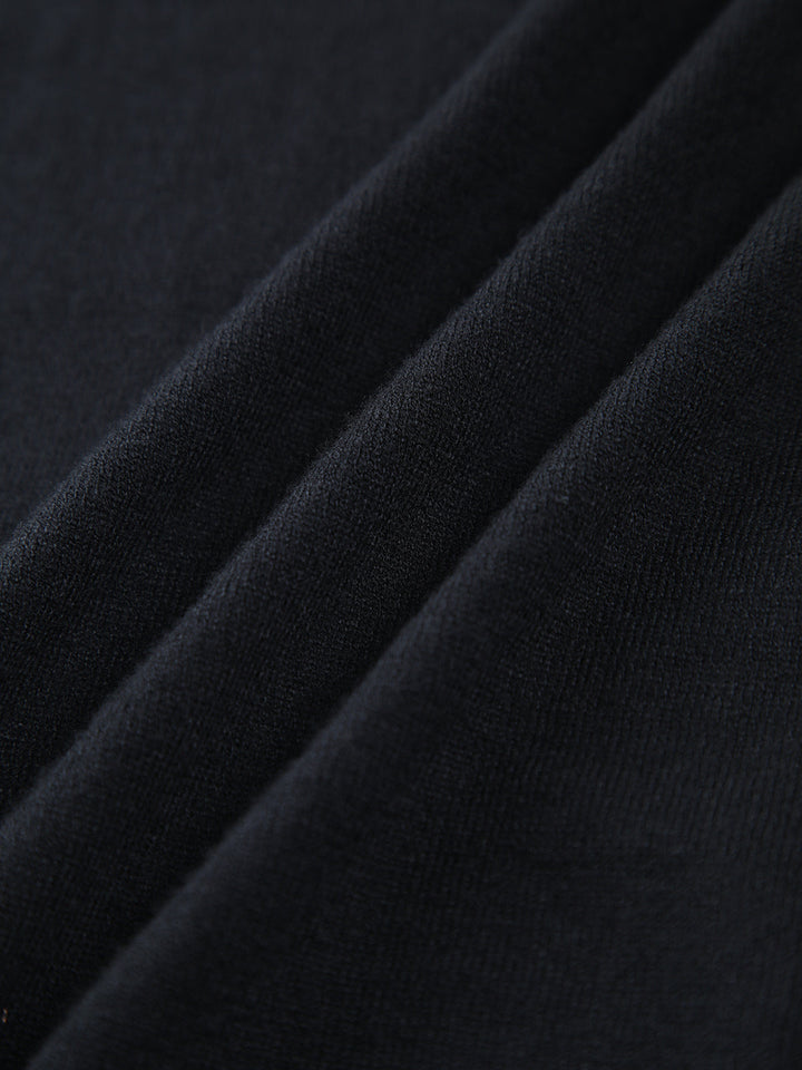 Gilet en tricot à col contrastant et encolure en V