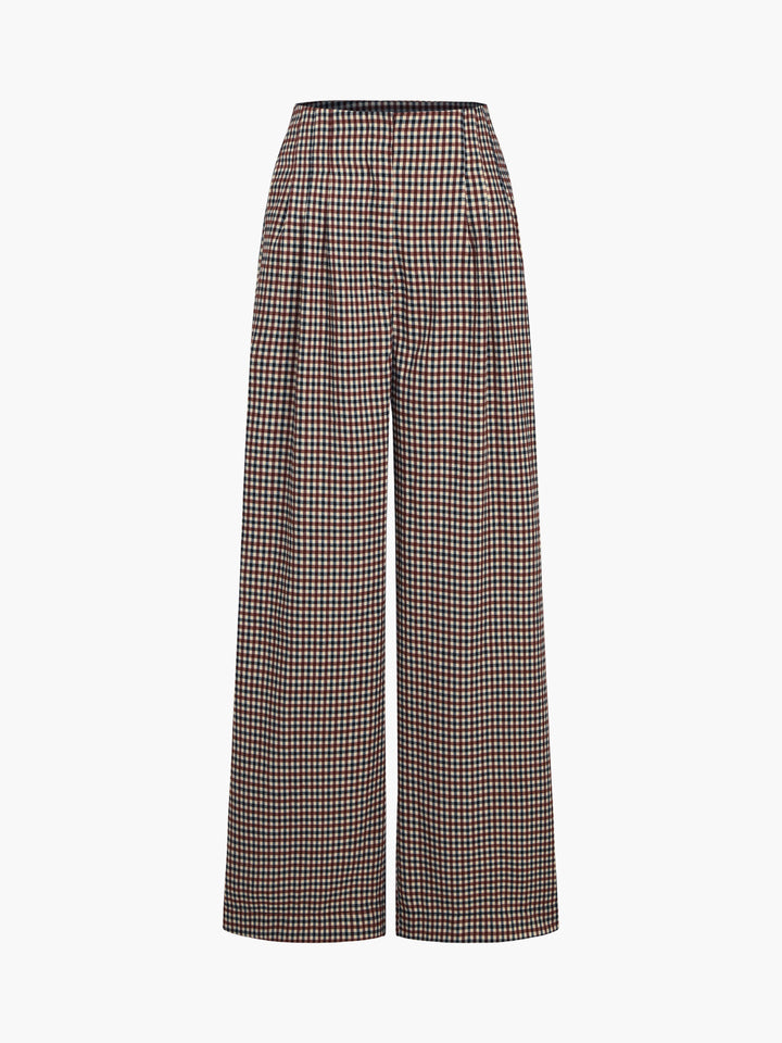 Pantalons habillés évasés pied-de-poule