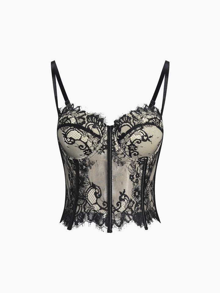 Corset Corsage Dentelle Semi-transparente