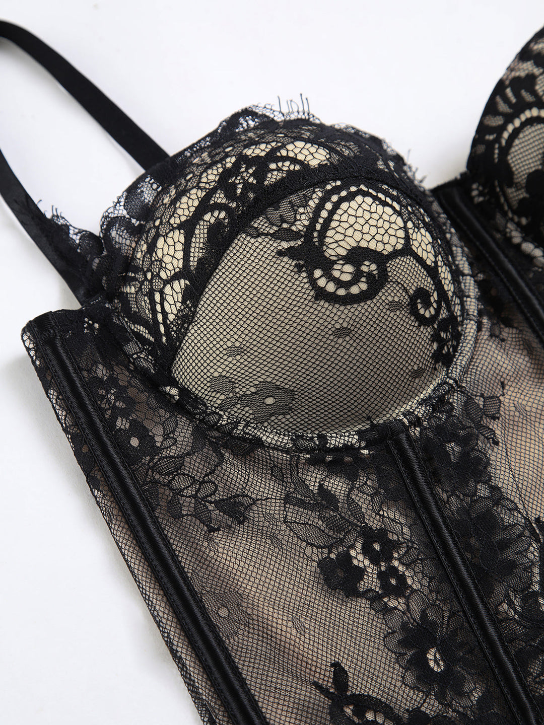 Corset Corsage Dentelle Semi-transparente