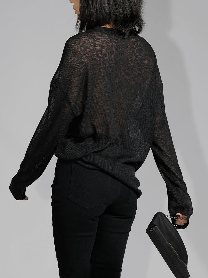 Haut Long Manches Transparent Uni