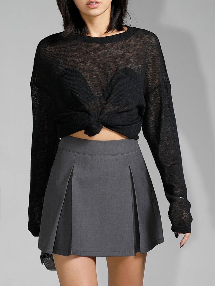 Haut Long Manches Transparent Uni