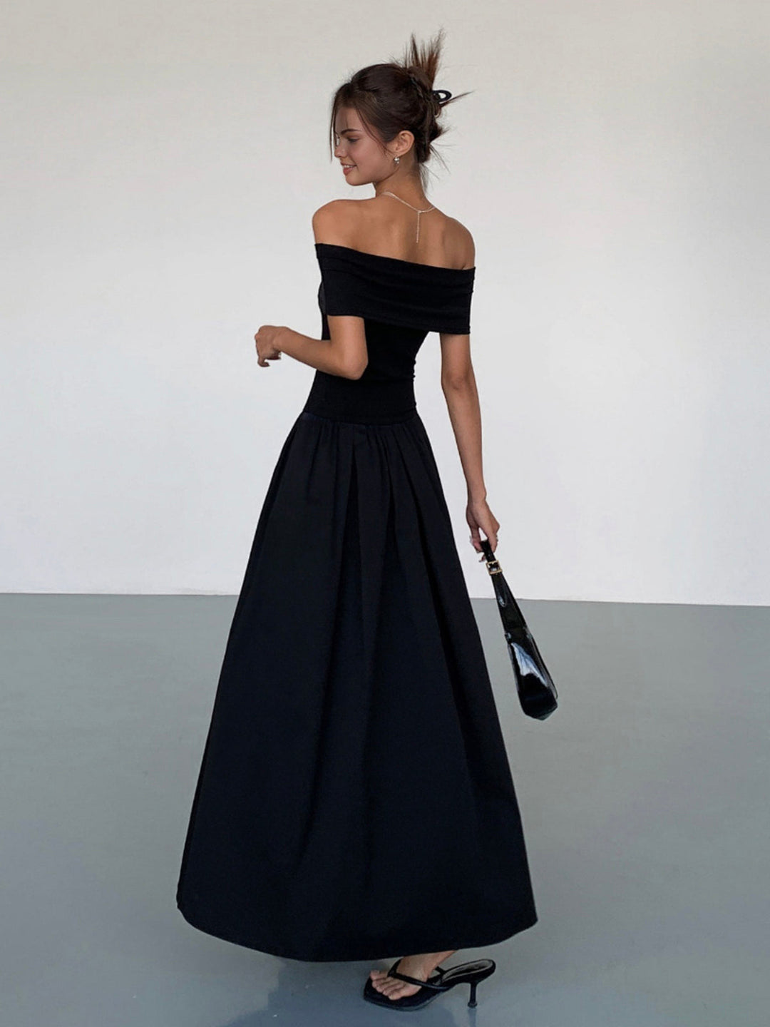Frenchy Robe Longue Épaule Dégagée Unie