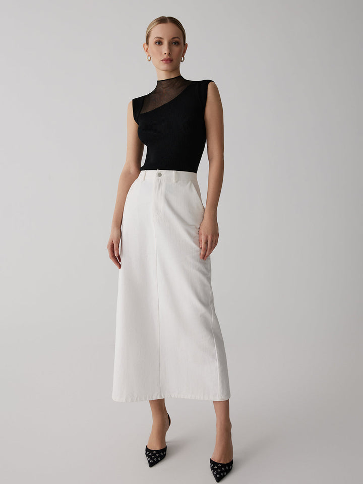 Haut sans manches patchwork en mesh