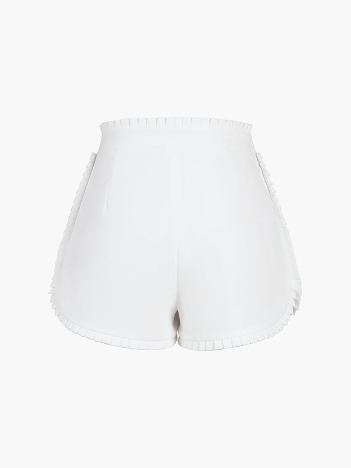 Shorts plissés à volants