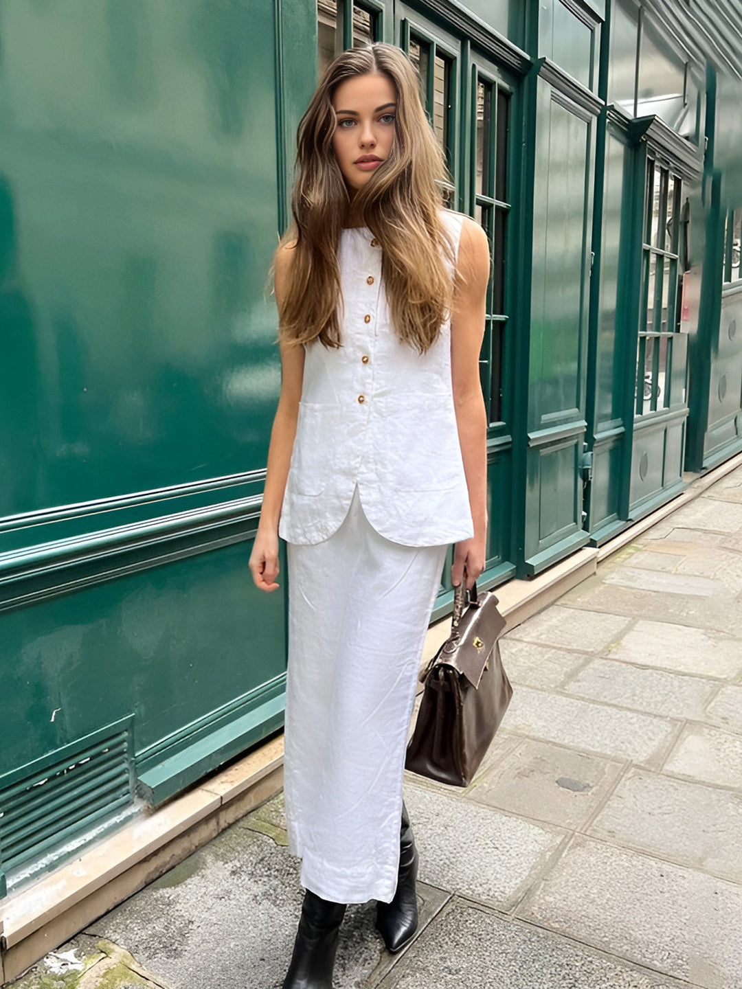 Ensemble Jupe en Coton Mélangé