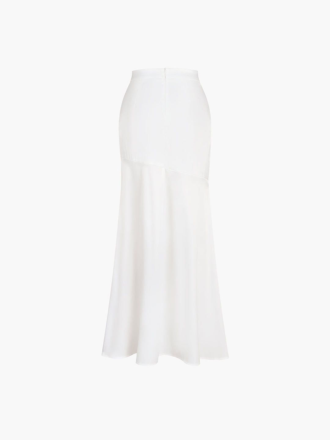 Jupe Maxi fendue en patchwork de satin