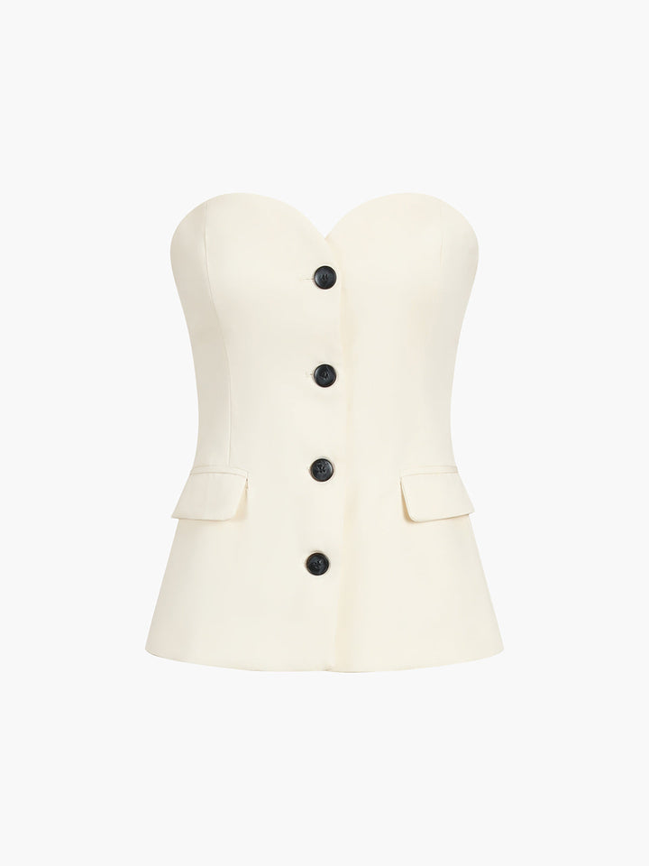 Haut bustier à boutons pour femme