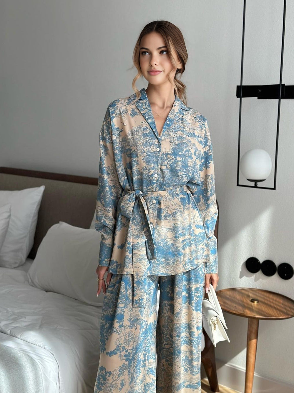 Ensemble Pantalon Cravate Imprimé