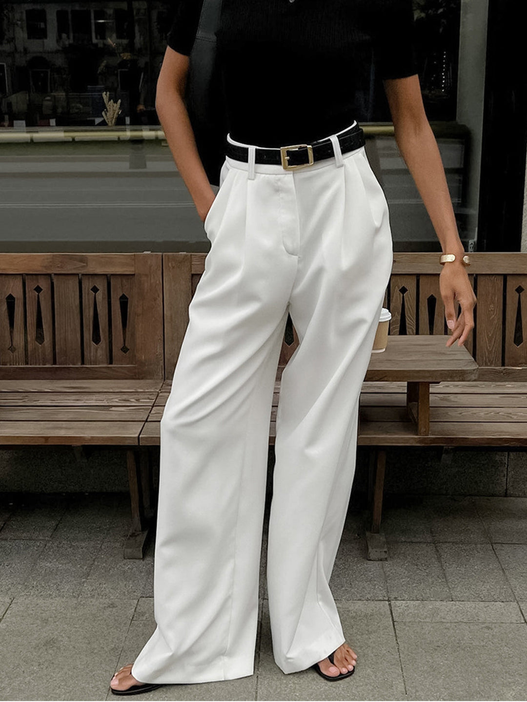 Pantalons Amples Sans Ceinture