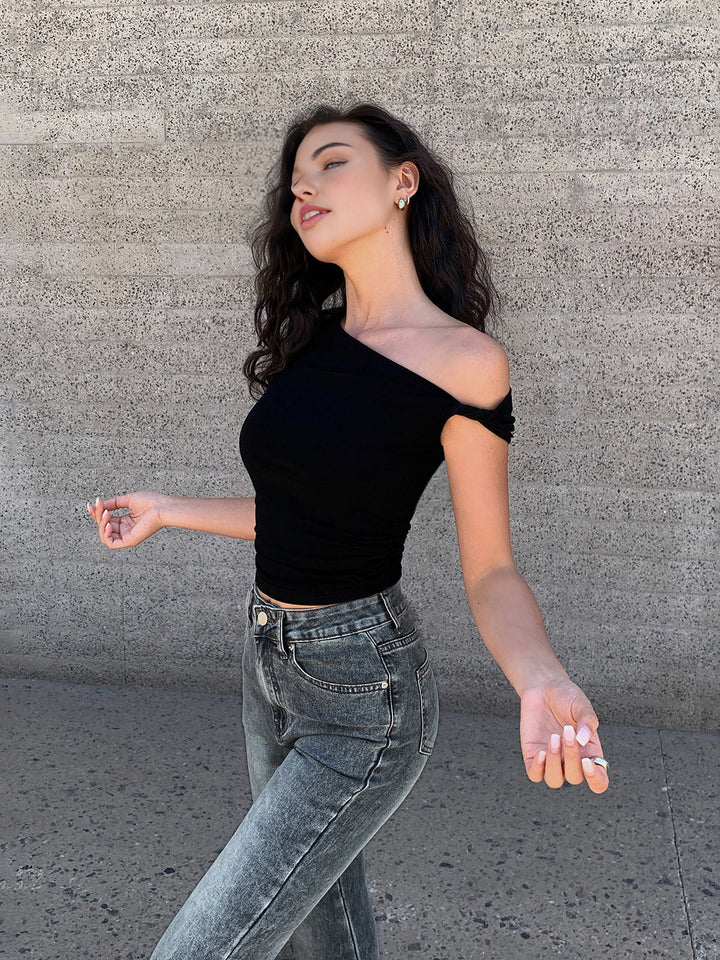 Haut Bardot Asymétrique