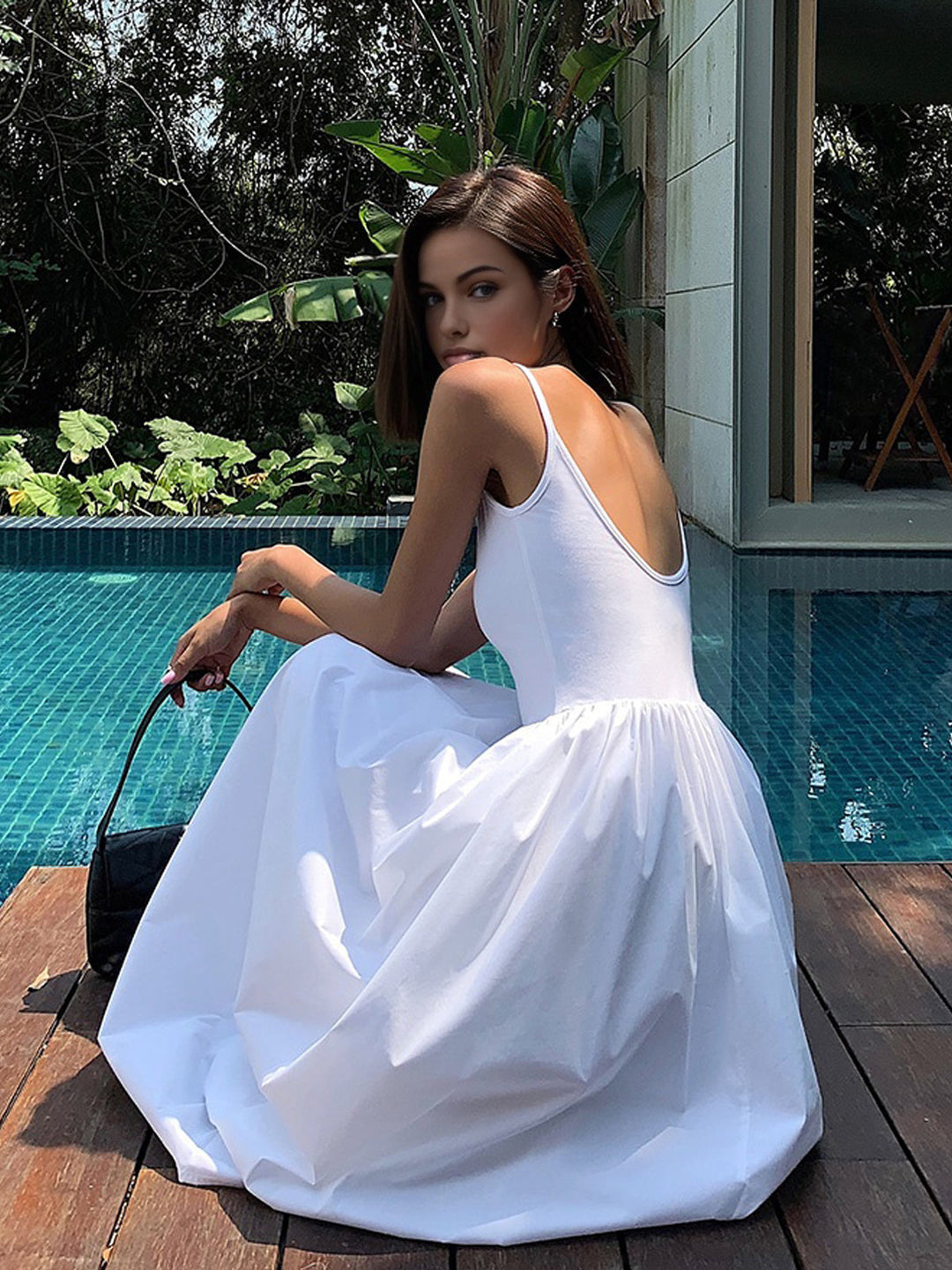 Robe Mi-Longue en Coton Patchwork avec Poches