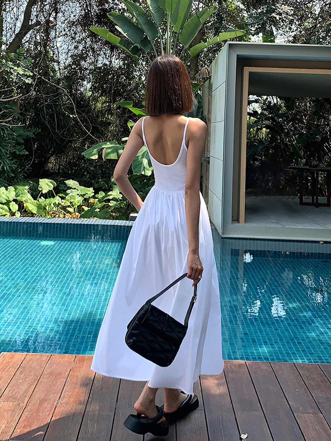 Robe Mi-Longue en Coton Patchwork avec Poches
