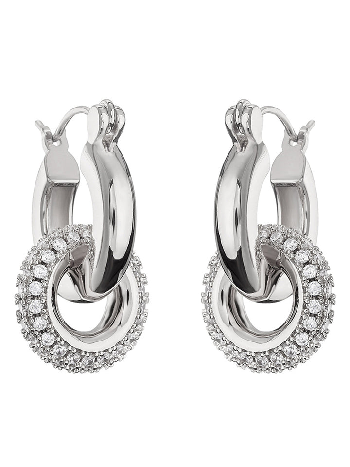 Boucles d'oreilles double cerceau polis
