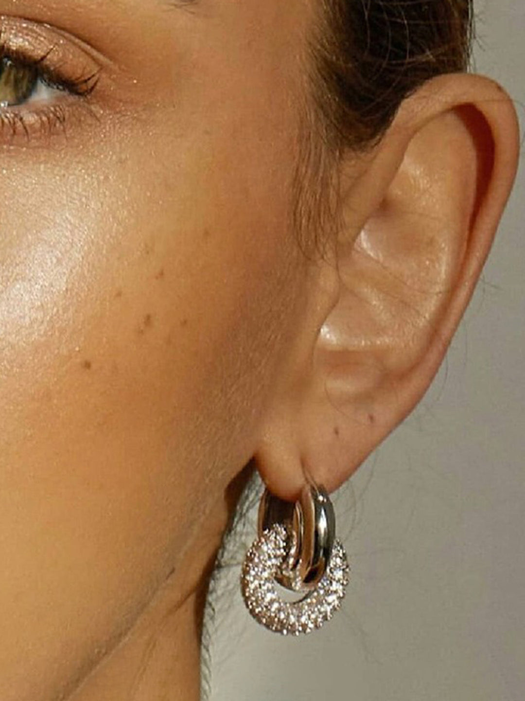 Boucles d'oreilles double cerceau polis