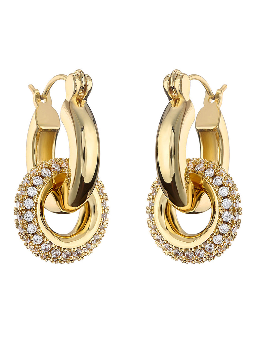 Boucles d'oreilles double cerceau polis