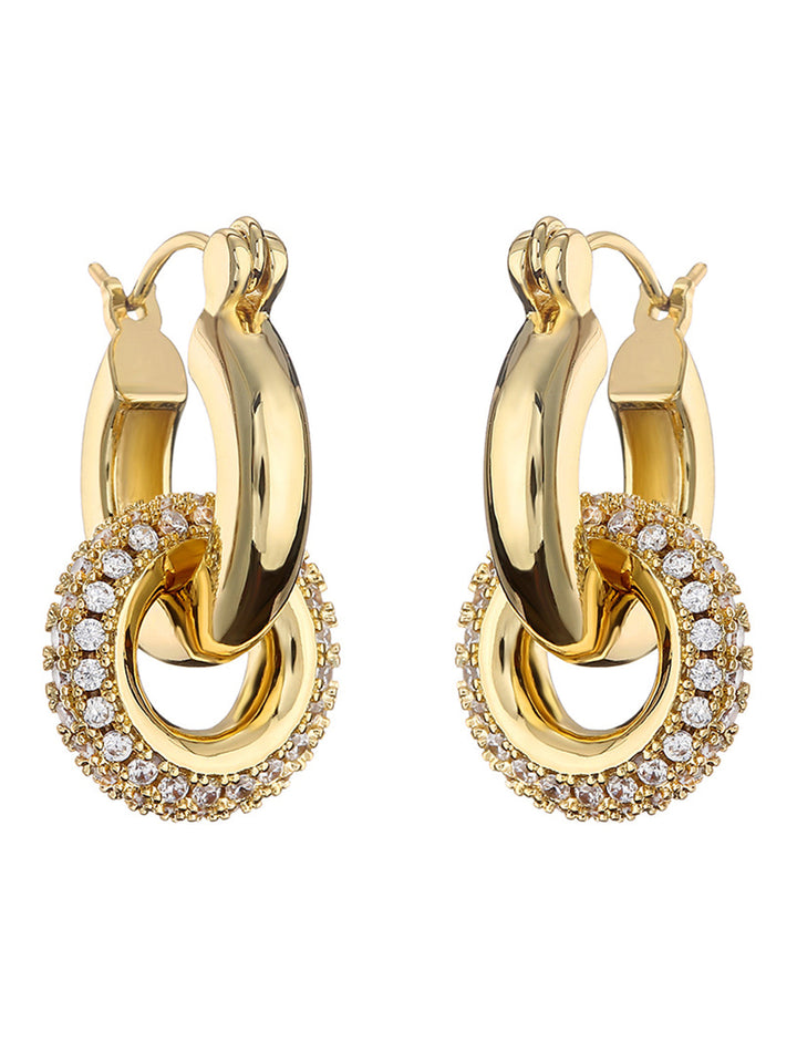 Boucles d'oreilles double cerceau polis