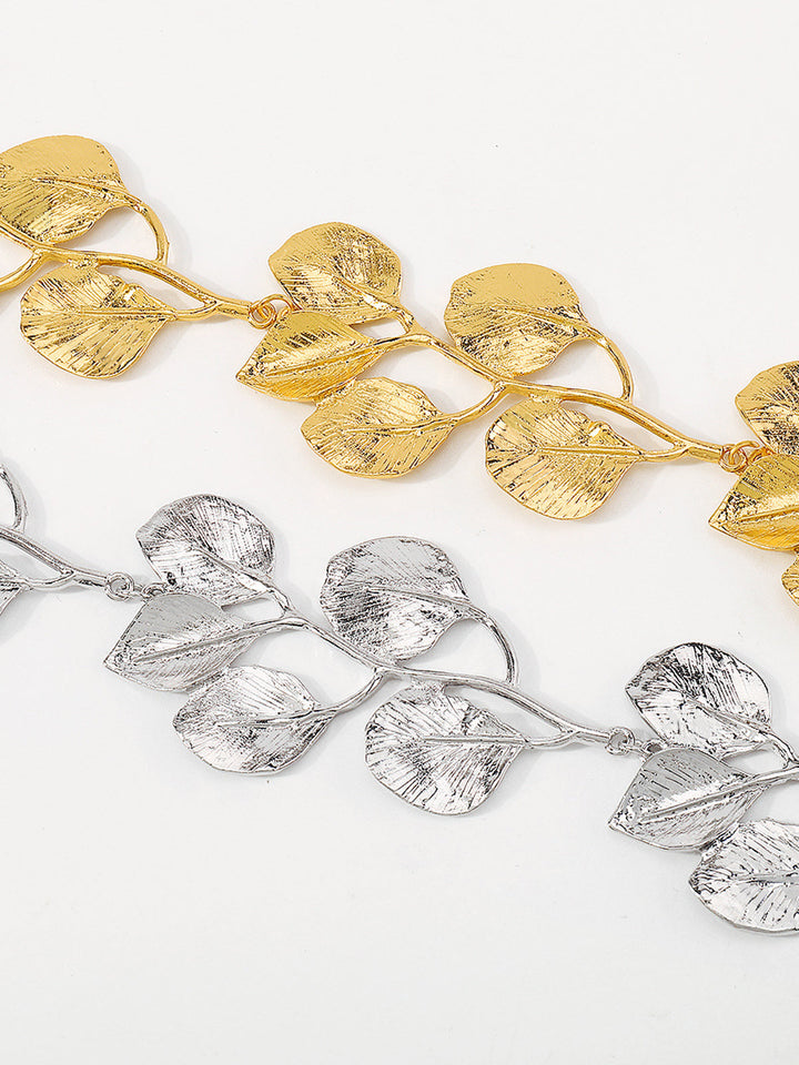 Collier Vintage Feuille en Alliage