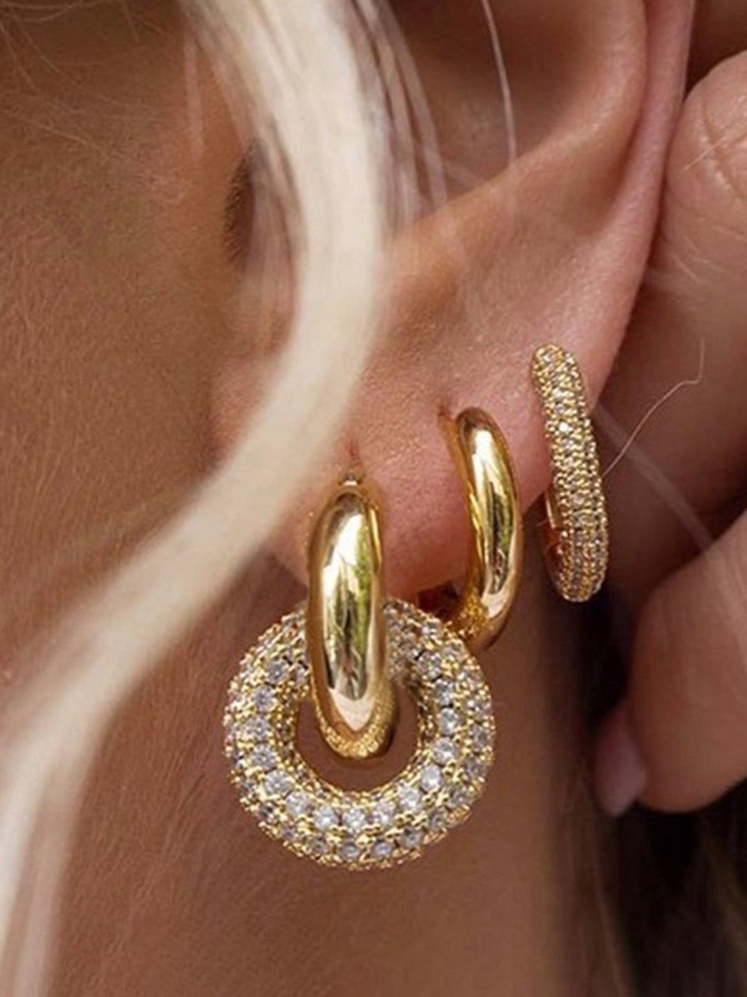 Boucles d'oreilles double cerceau polis