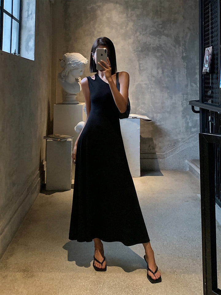 Robe Longue Tricotée Décolletée dans le Dos