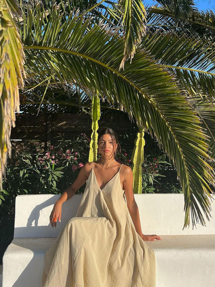 Robe Longue Double Épaisseur Col V