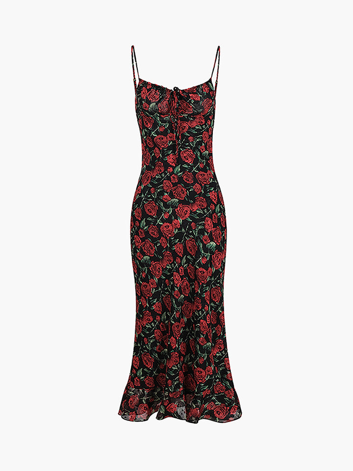 Robe Longue Fleurie Rose Bulgare