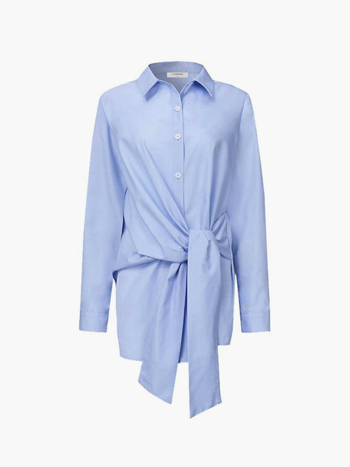 Chemise Longue Boutonnée Semi-Transparente