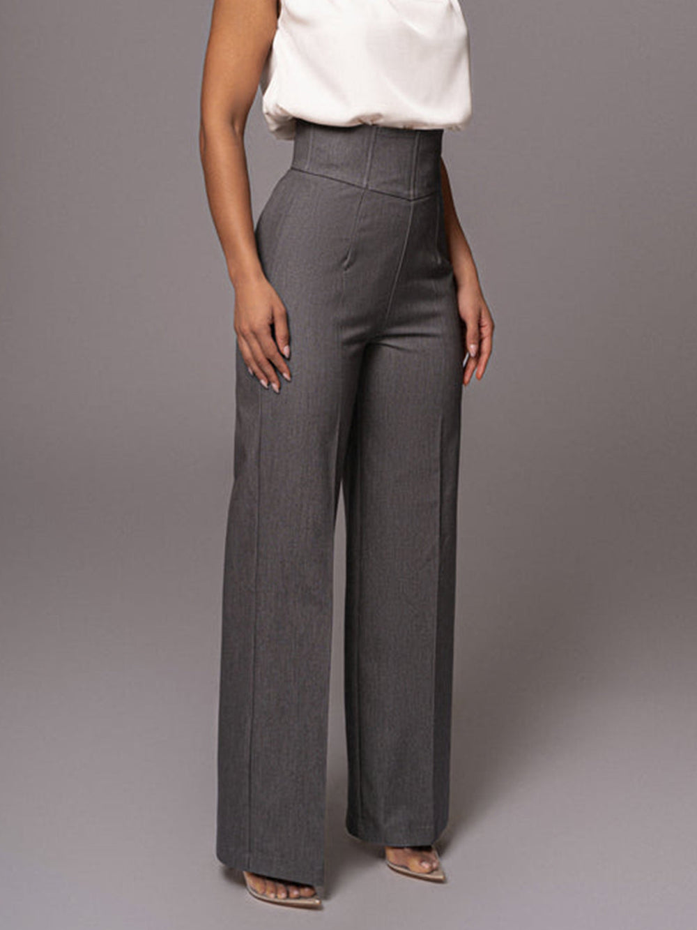 Pantalons Droits Taille Haute