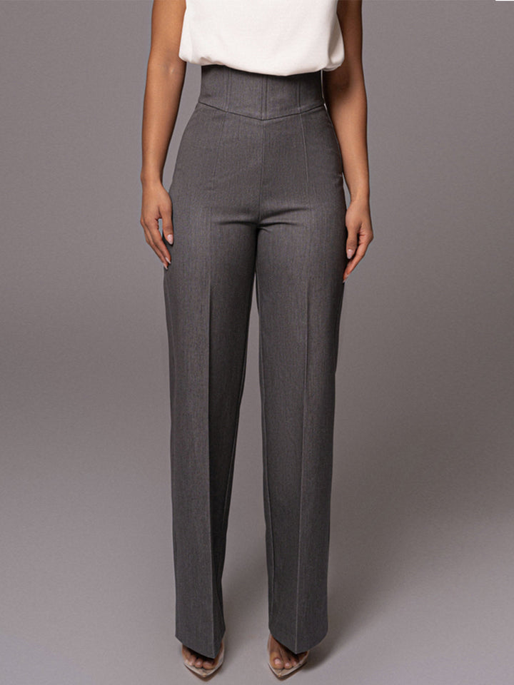 Pantalons Droits Taille Haute