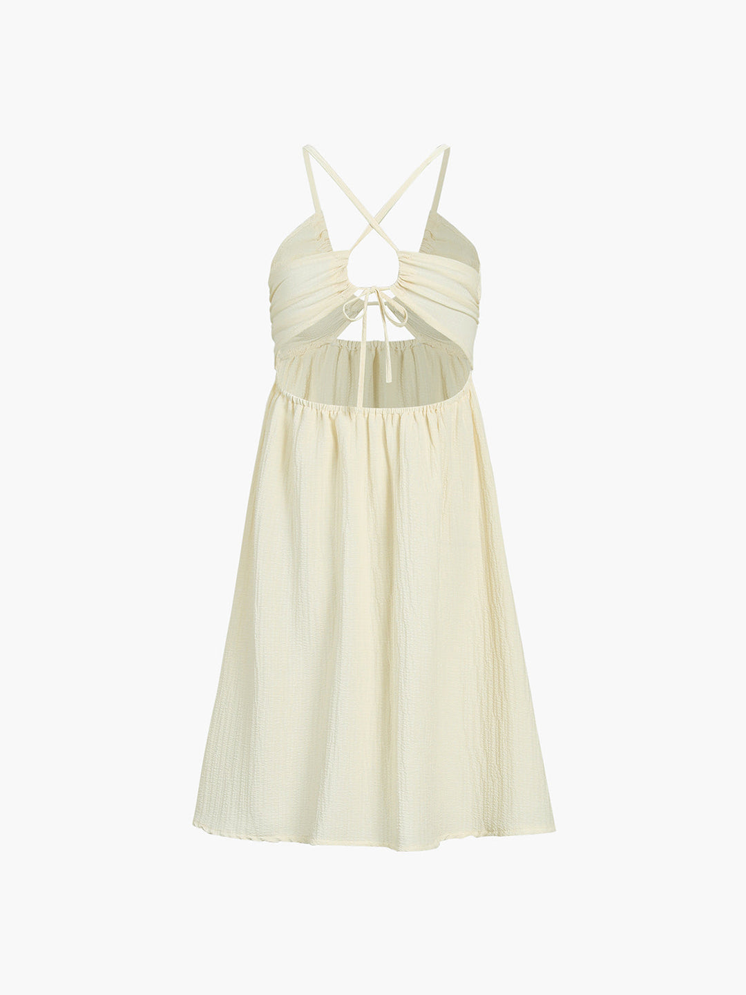 Robe Mi-Longue Dos Nu à Bretelles Croisées et Fente