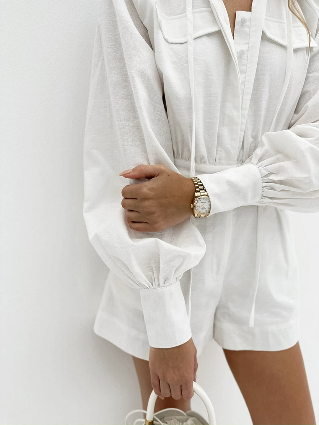 Combinaison Short en Coton Pur à Poche