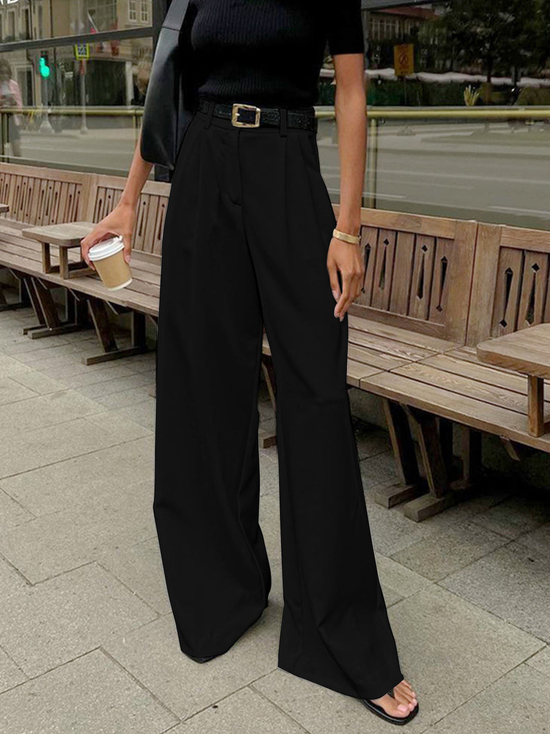 Pantalons Amples Sans Ceinture