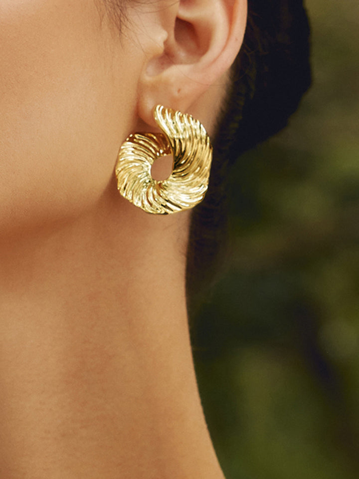 Boucles d'oreilles clous texturées irrégulières géométriques