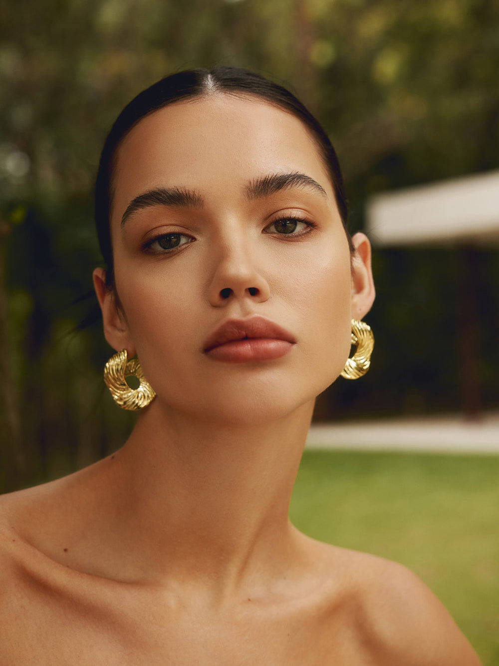 Boucles d'oreilles clous texturées irrégulières géométriques