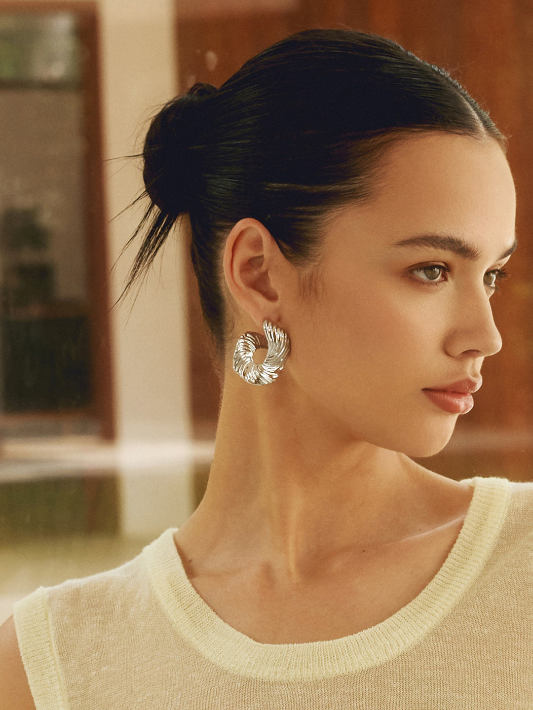 Boucles d'oreilles clous texturées irrégulières géométriques