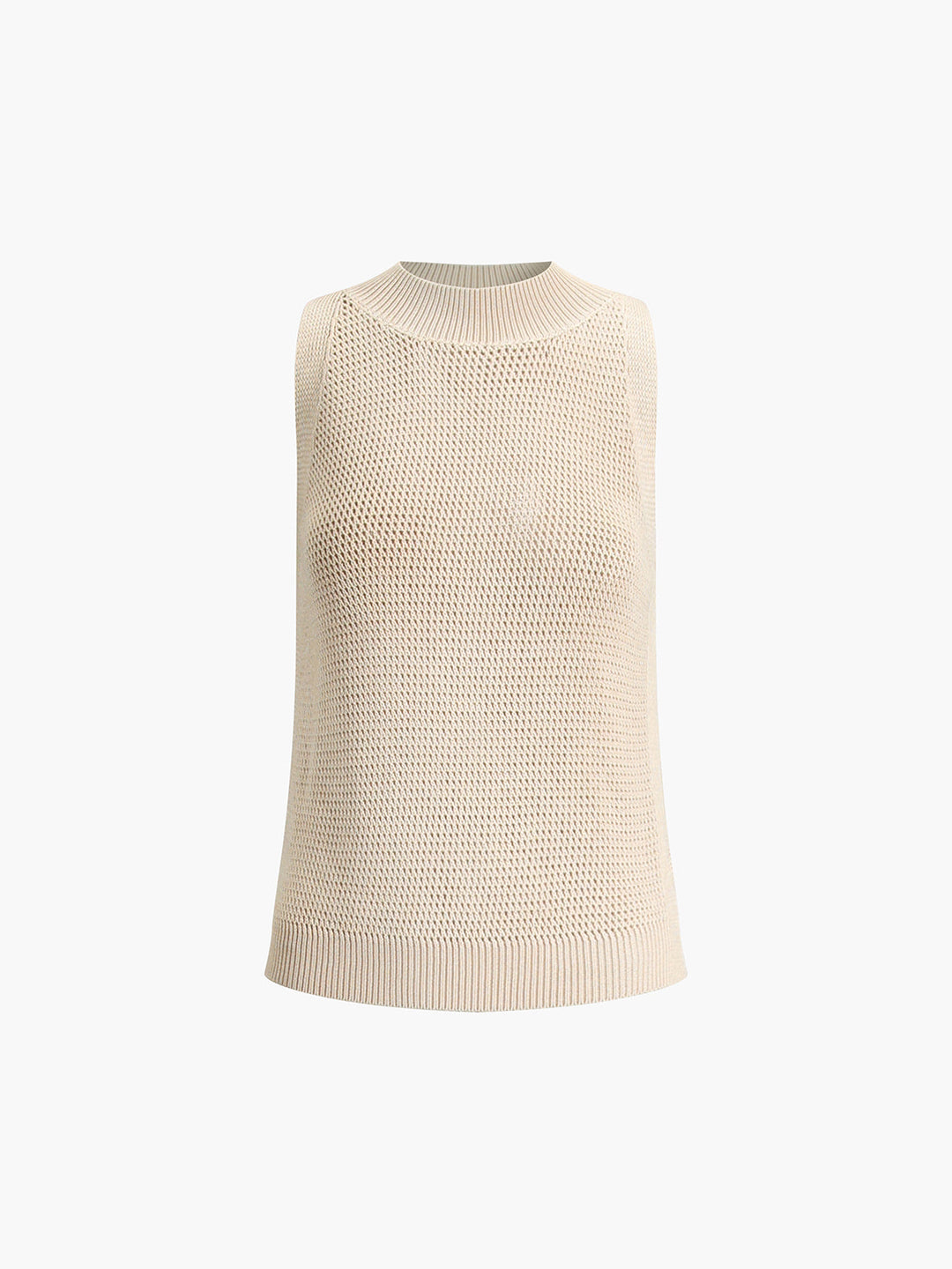 Haut sans manches évidé en tricot uni