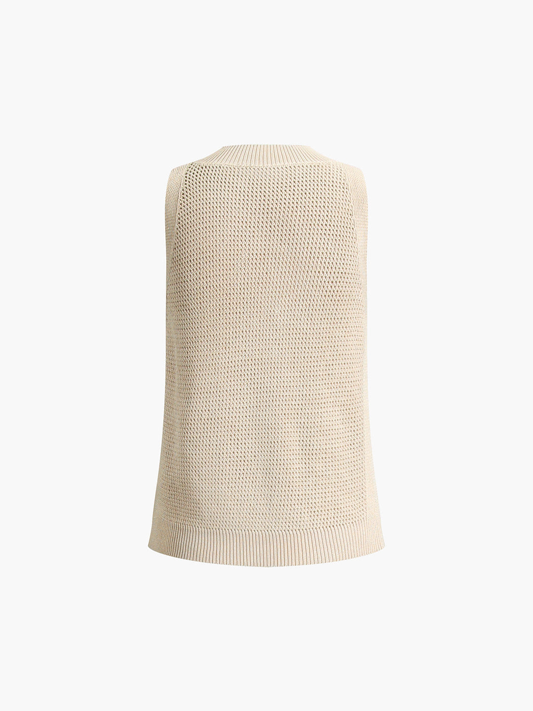 Haut sans manches évidé en tricot uni