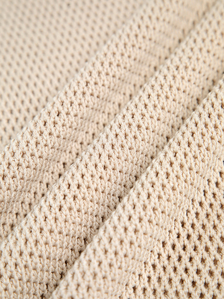 Haut sans manches évidé en tricot uni