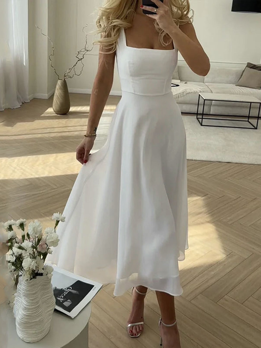 Robe Longue Cami Semi-Transparente
