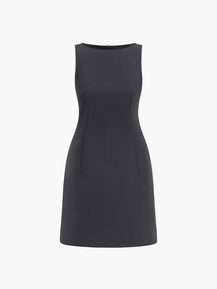 Robe Courte Sans Manches en Tissu