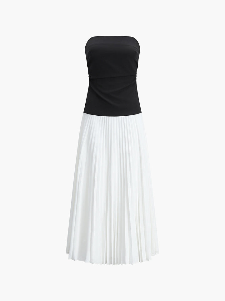Robe Longue Plissée Sans Manches